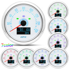 (160mph WS) 85MM GPS Speedometer With GPS Antenna 7 Colors Backlight Digital LED Odometer Gauge for 12V24V Car Boat