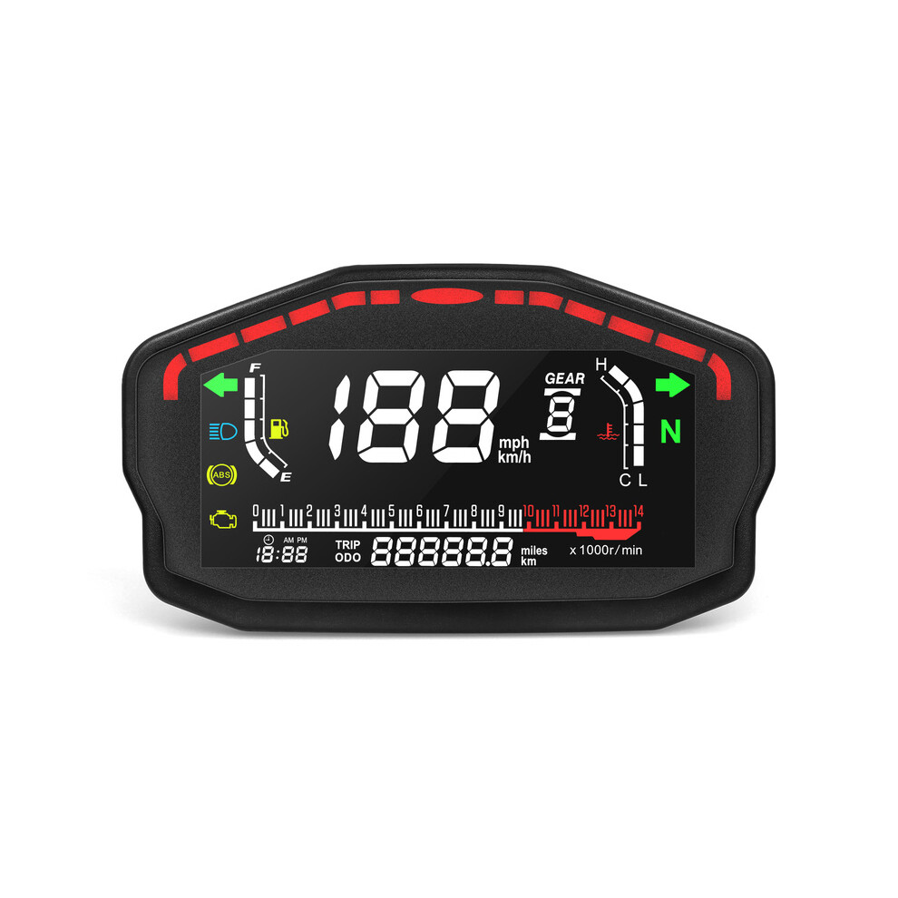 (Only Gauge) Universal Led Motorcycle Speedometer Digital Odometer For 2,4 Cylinders Rpm Tachometer For Honda For 9008532326842