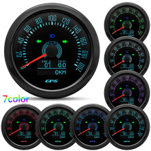 (200kmh BN) 85MM GPS Speedometer With GPS Antenna 7 Colors Backlight Digital LED Odometer Gauge for 12V24V Car Boat