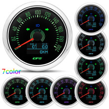 (200kmhBS) 85MM GPS Speedometer With GPS Antenna 7 Colors Backlight Digital LED Odometer Gauge for 12V24V Car Boat