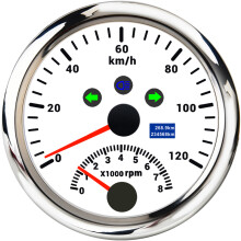 (WS 0-120kmh) New 85mm Digital Car Truck Boat GPS Speedometer Gauge Speed Meter Tachometer 8000RPM for Car Boat ATV