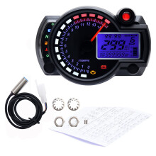 (with sensor 1) New RX2N LCD Digital Odometer Speedometer Instrument Universal For Motorcycle 299KM/H 7Colors Speed