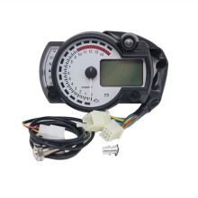 (with sensor) KOSO RX2N Tachometer Fuel Meter LCD Digital Motorcycle Odometer Speedometer Adjustable MAX 299KM/H 7