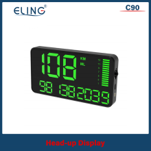 (C90 GPS Speedometer) ELING GPS HUD Speedometer Odometer Car Digital Speed Display MPH Over Speed Alarm Car Clock for All