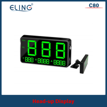 (C80 GPS Speedometer) ELING GPS HUD Speedometer Odometer Car Digital Speed Display MPH Over Speed Alarm Car Clock for All
