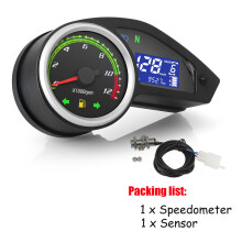 (with Sensor) Universal Motorcycle Meter 12V LCD Digital Speedometer Odometer Display Alarm Signal Lights 12000rpm