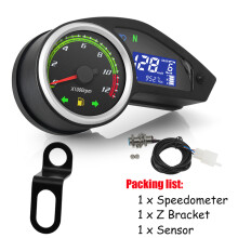 (With Z Bracket) Universal Motorcycle Meter 12V LCD Digital Speedometer Odometer Display Alarm Signal Lights 12000rpm