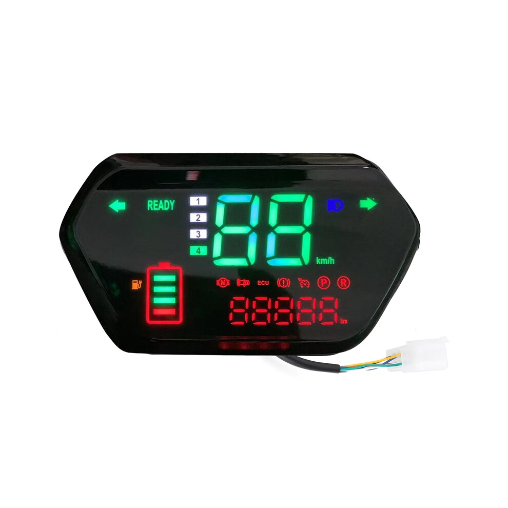 (Black) 60V Multifunctional Speedometer Odometer Tachometer Digital LCD Display Universal Electric Motorcycle-image-OPC-PGJQNKY-NEW