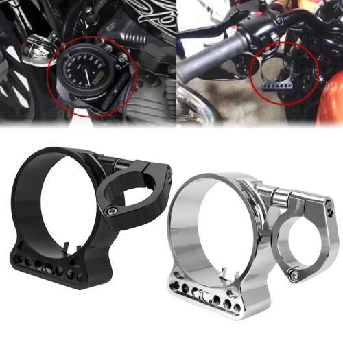 (chrome) Indicator Speedometer Side Mount Relocation Bracket Cover 39mm Instrument Case Ring for Harley Sportster 2