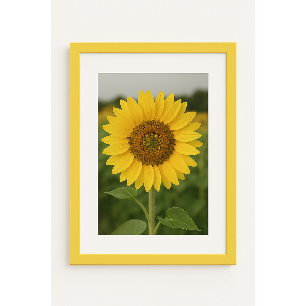 (Yellow, 9" x 6" in 12" x 8" frame) Natural Wood Photo Picture Poster Print Frame with White Mount Wall or Tabletop Display Shatterproof Styrene-image-OPC-PGJQPYN-NEW