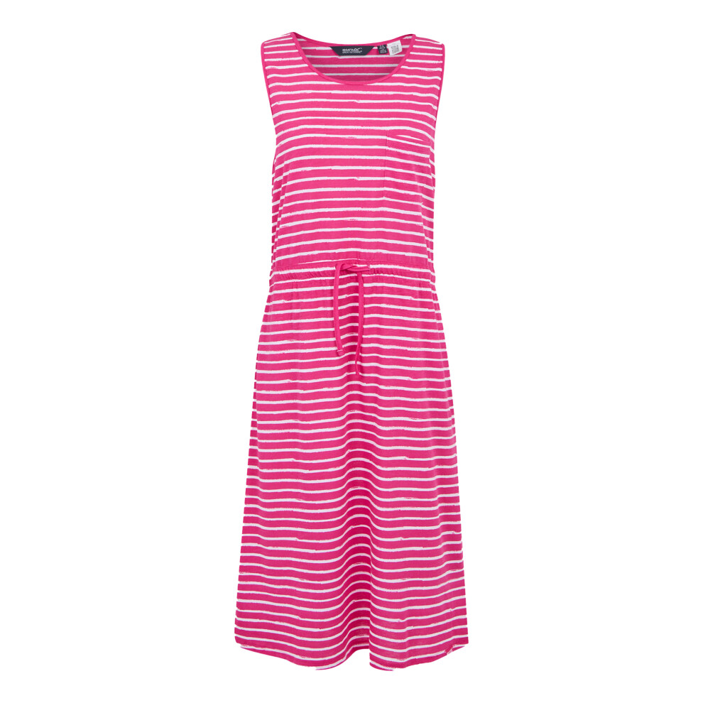(20 UK, Pink Fusion/White) Regatta Womens/Ladies Ariena Painterly Stripe Casual Dress