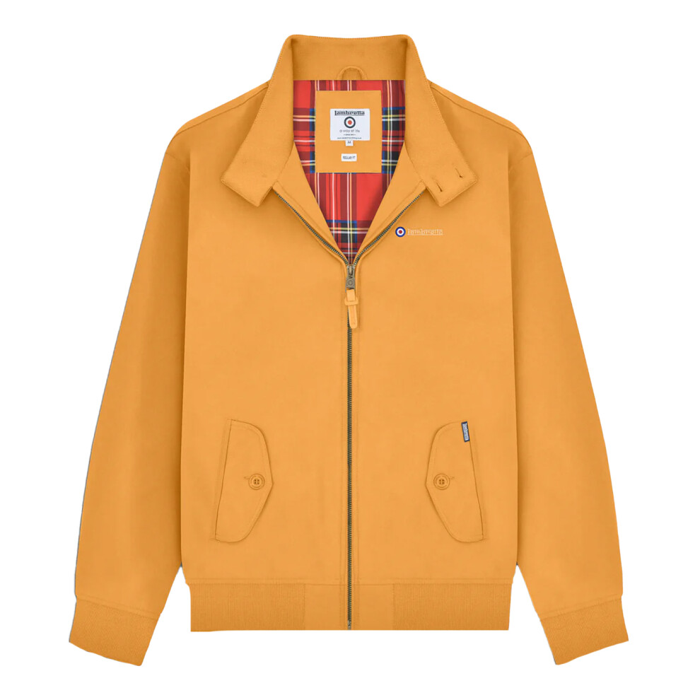 (XL, Mustard) Lambretta Mens Shower Resistant Harrington Jacket