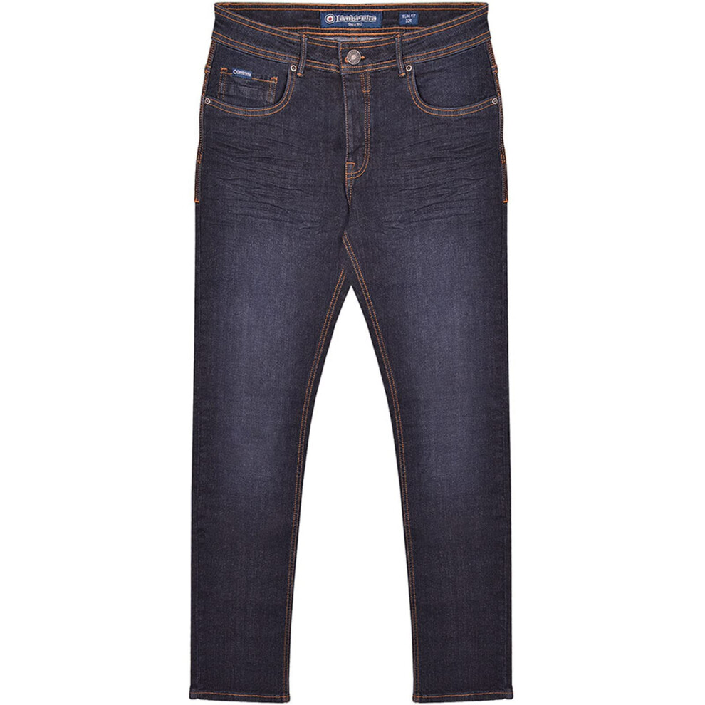 (36S, Dark Navy) Lambretta Mens Stafford Slim Jeans