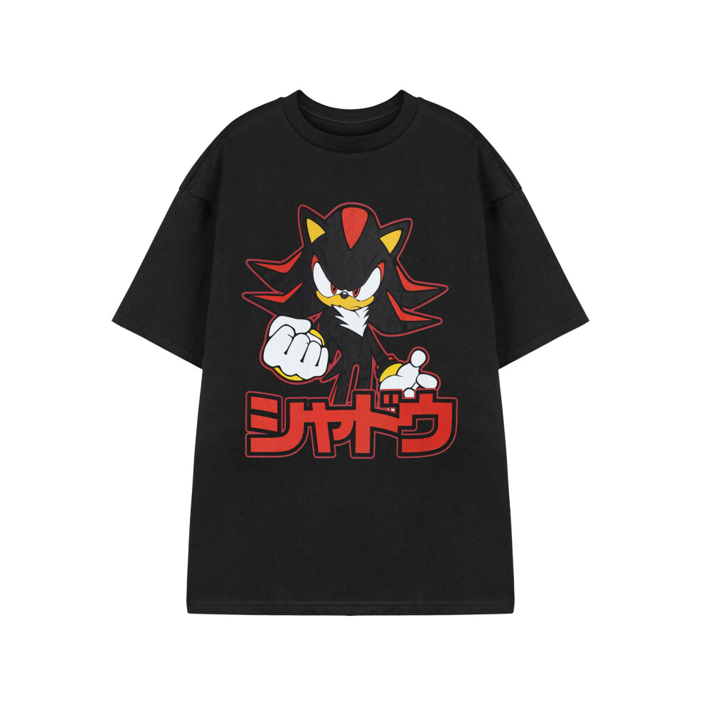 (Large) Sonic the Hedgehog Shadow Short Sleeved T-Shirt (Mens Black)