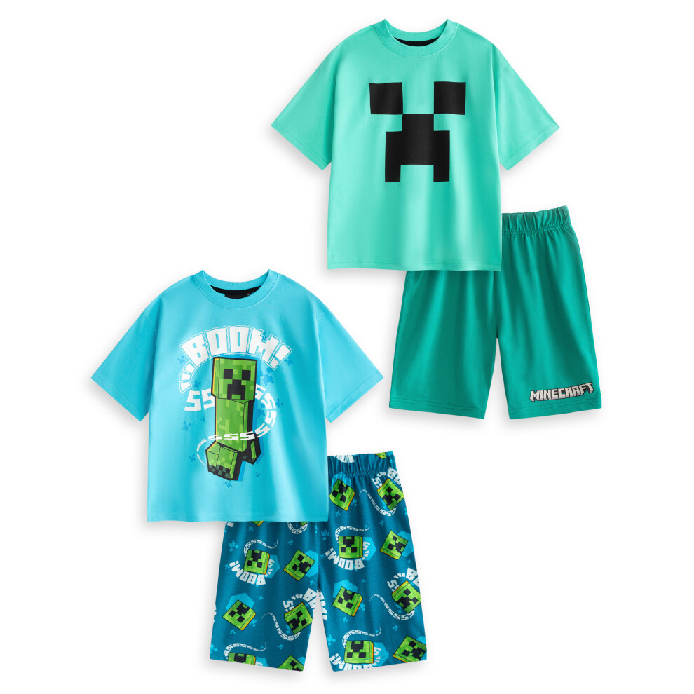 (13-14 Years) Minecraft Multi-Pack of 2 Short Sleeve Short Leg Pyjama Set (Boys Multicoloured)