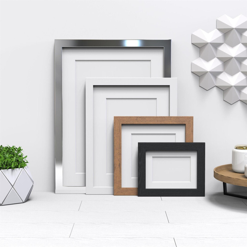(7x7" Frame for 6x6" Picture, Black) Classic Range Photo Picture Poster Frames with White Mount by FramesPlus 13 Colors, Large Square Small all sizes, Hang or stand in both Land
