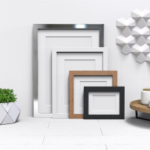(12x8" Frame for 8x4" Picture, White) Classic Range Photo Picture Poster Frames with White Mount by FramesPlus 13 Colors, Large Square Small all sizes, Hang or stand in both Land