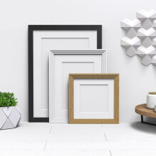 (16x12" Frame for 10x8" Picture, Black) Verona Range Photo Picture Poster Frames with White Mount by FramesPlus 13 Colors Large Square Small all sizes Hang or stand in both Landsca
