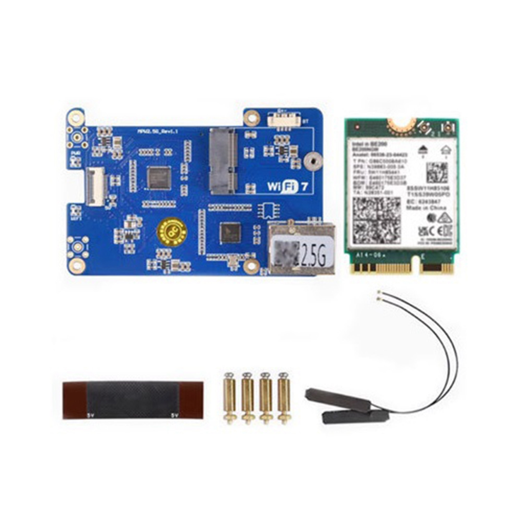 Mpw2.5g For Raspberry Pi5 Expansion Board Pcie To Wifi7 2.5G Eth 4851765050092