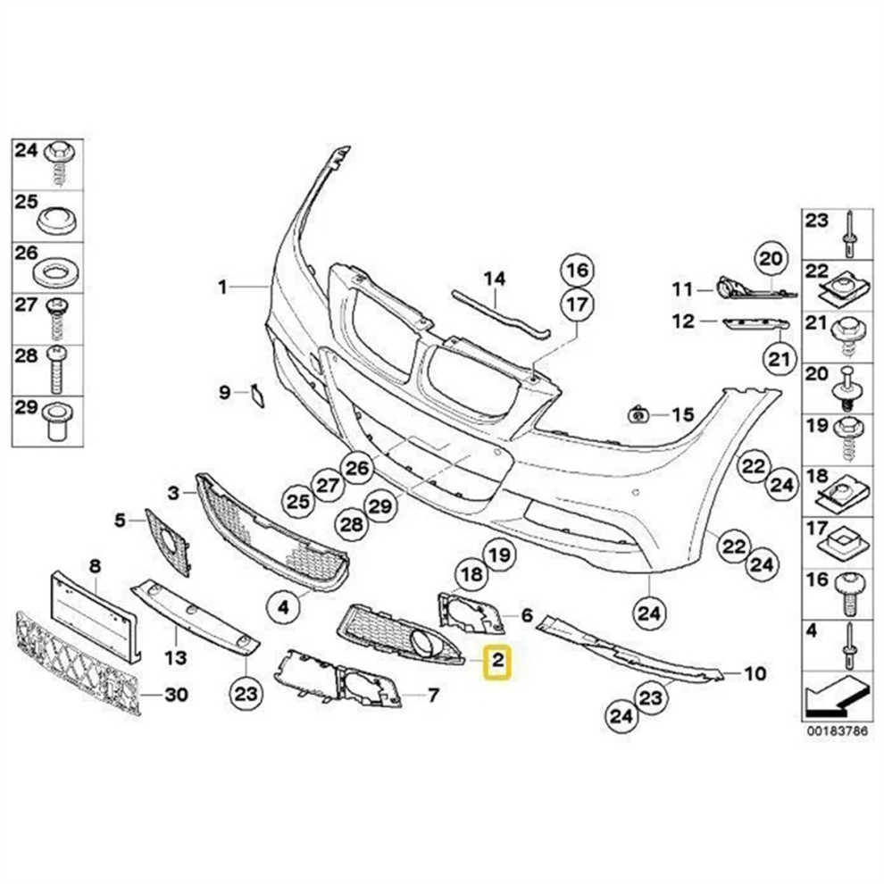 For 3-Series E90 E91 Car Front Bumper Fog Grilles Light 4851765051228