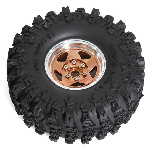 4 rodas de metal de 1,9 polegadas com pneus de 118 mm de diâmetro externo para Axial Gold 1