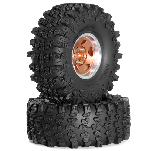 4 rodas de metal de 1,9 polegadas com pneus de 118 mm de diâmetro externo para Axial Gold 2