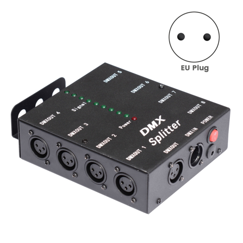 DMX512 Spillter 8 θυρών Κανάλια μεμονωμένα 3 Pin Optical EU Plug 1