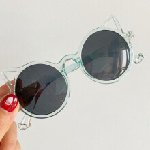(blue) New Children's Sunglasses Fashion Cat Ears Sunglasses New Sunglasses Children's Glasses non-polarized fashion accessory
