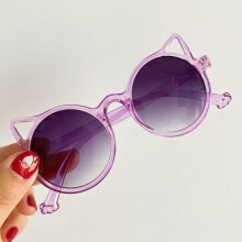(purple) New Children's Sunglasses Fashion Cat Ears Sunglasses New Sunglasses Children's Glasses non-polarized fashion accessory