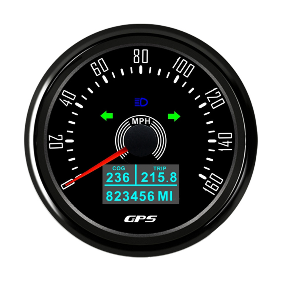 85Mm Gps Speedometer With Gps Antenna 7Colors Backlight 0-160Mph,B 4851765061074