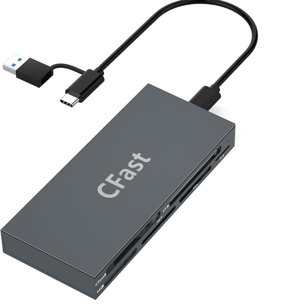 6 Cards At The Same Time Read /Ms/Sd/Tf/Cfast Camera Card Reader 4851765067045