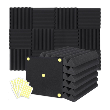 Pacote com 24 painéis de espuma acústica em cunha 2 x 12 x 12 polegadas