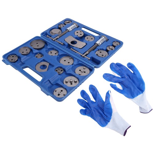 Brake Caliper Compression Tool Set Thrust Bolt Disc Adapters + Gloves 1