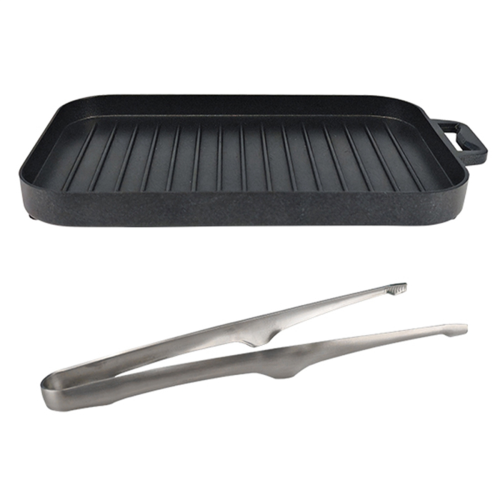 Mini Grill Pan Set Heat- Αντικολλητική Ορθογώνια Γκριλ