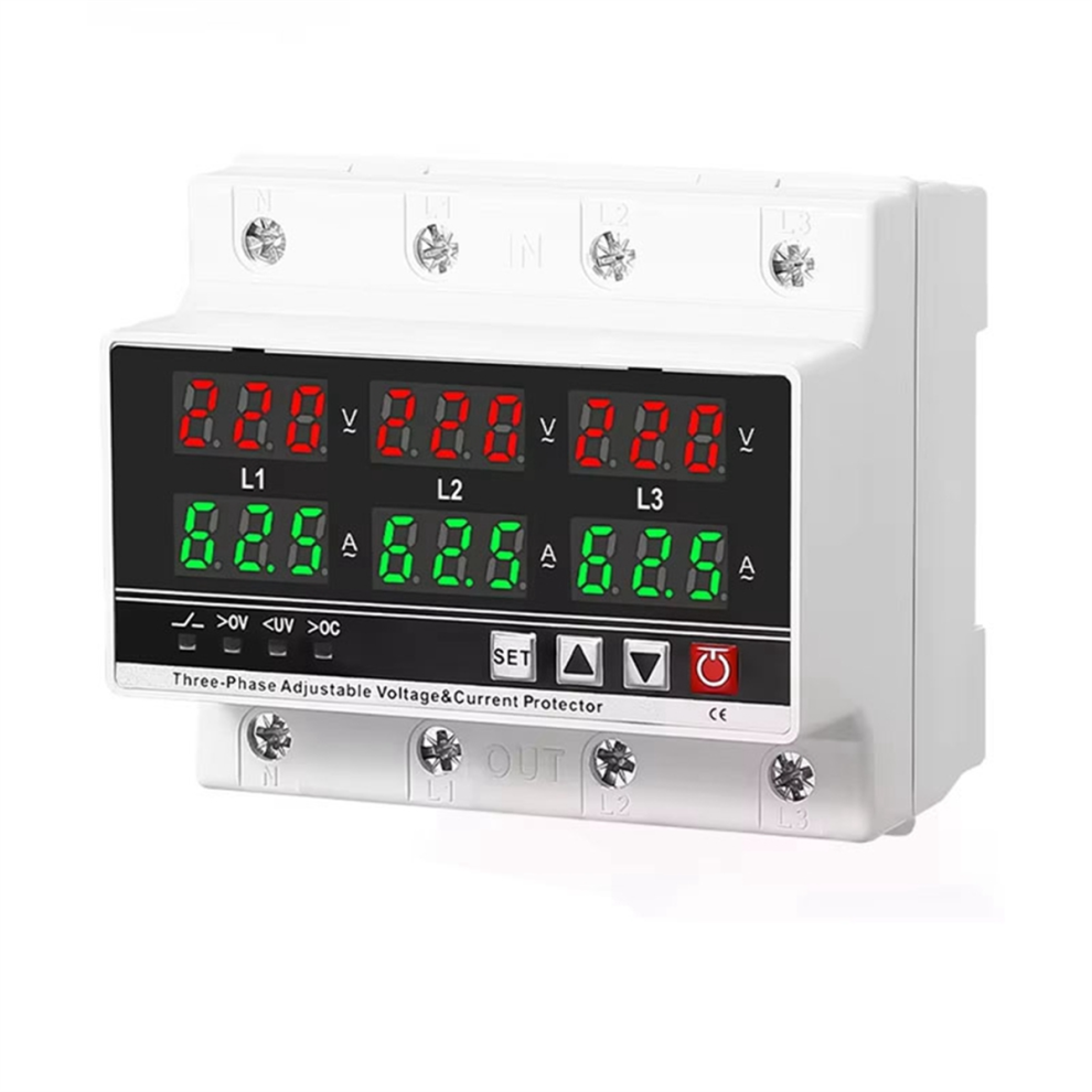 3 Phase Adjustable Over And Under Voltage Protector 63A 4851765078799