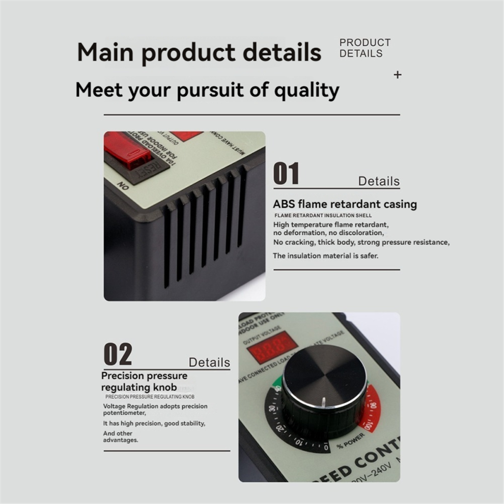 4000W Variable Voltage Regulator Grinders Controller Eu Plug 4853741898056