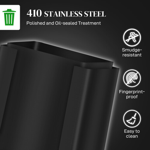 Homcom HOMCOM 2 x 25L Double Kitchen Bin, Pedal Bin with Soft-Close Lid, Black 2