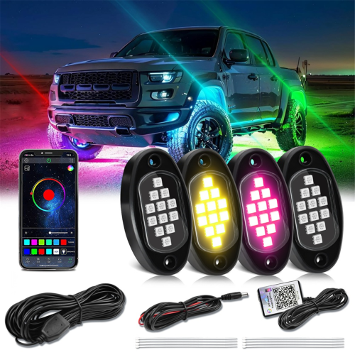 Luces LED RGB para roca, luces multicolor para ATV, UTV, SUV, B 2