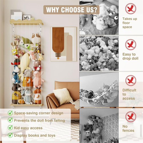 Γωνιακό γεμιστό Animal Storage Toy Organizer Ράφι παιχνιδιών 2