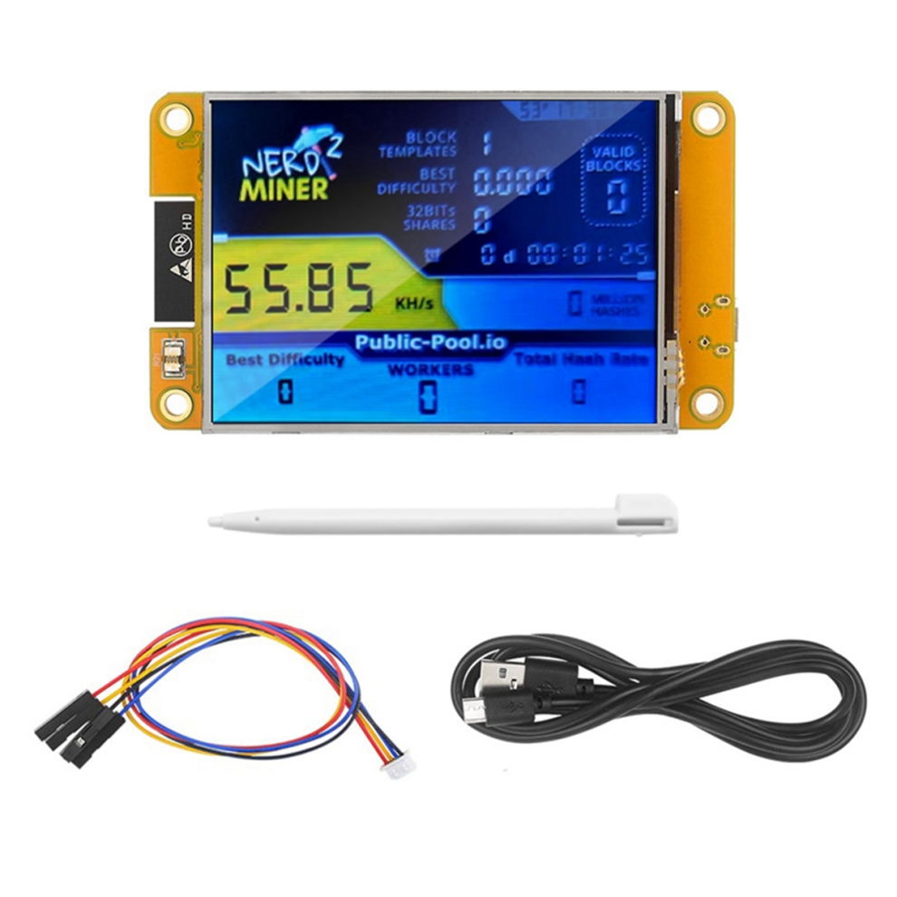 Nerdminer 2 Miner 55-60KH/S Display Da 2,8 Pollici Miner Per Lotteria Btc Solo