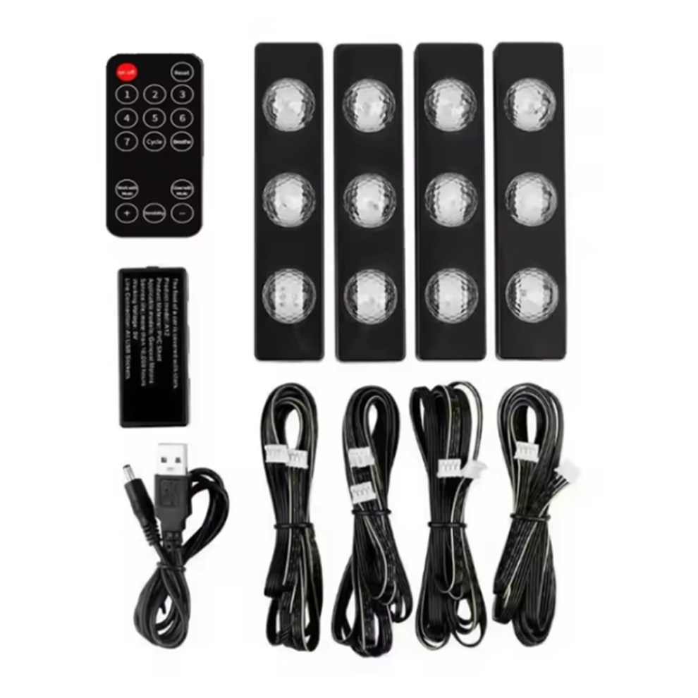 4 Stuks Usb Rgb Auto-Interieur Led-Stripverlichting-image