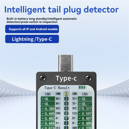 Ferramenta de detecção automática de plugues de cauda V68 com carregamento USB 1
