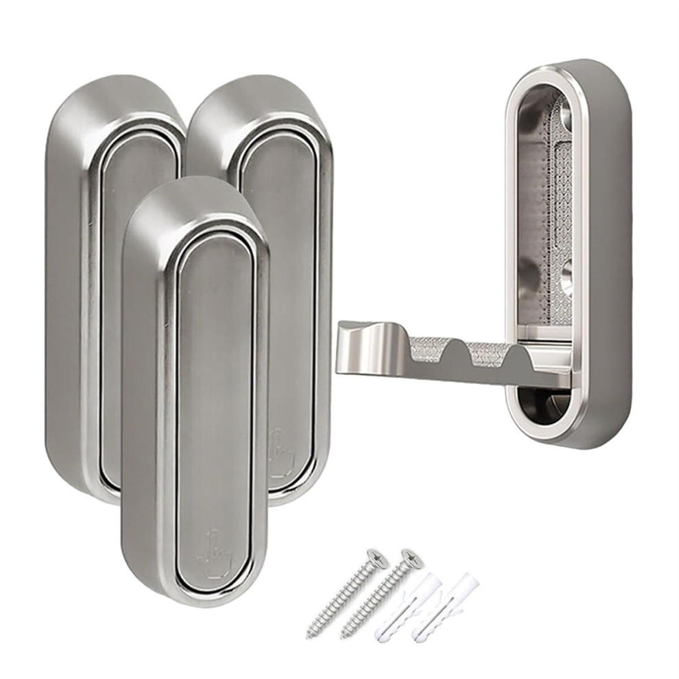 Merkloos 4Pcs Folding Coat Hook, Folding Wall Hook For Hanging Coats