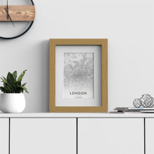 (8x6" Frame for 6x4" Picture, Oak) 40MM Oak Frames with White mount Picture Photo Poster Art frames Various sizes