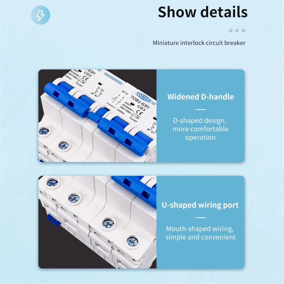 Interruttore Di Trasferimento Manuale A Doppia Alimentazione TOB1-63H 63A