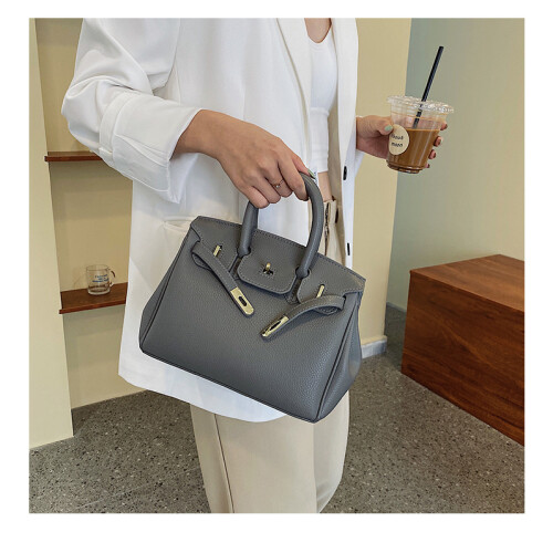 Litchi Pattern Lock Platinum Bag 1