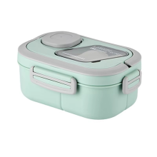 Adults Bento Lunch Box with Salad Container, Leak-Proof, Green