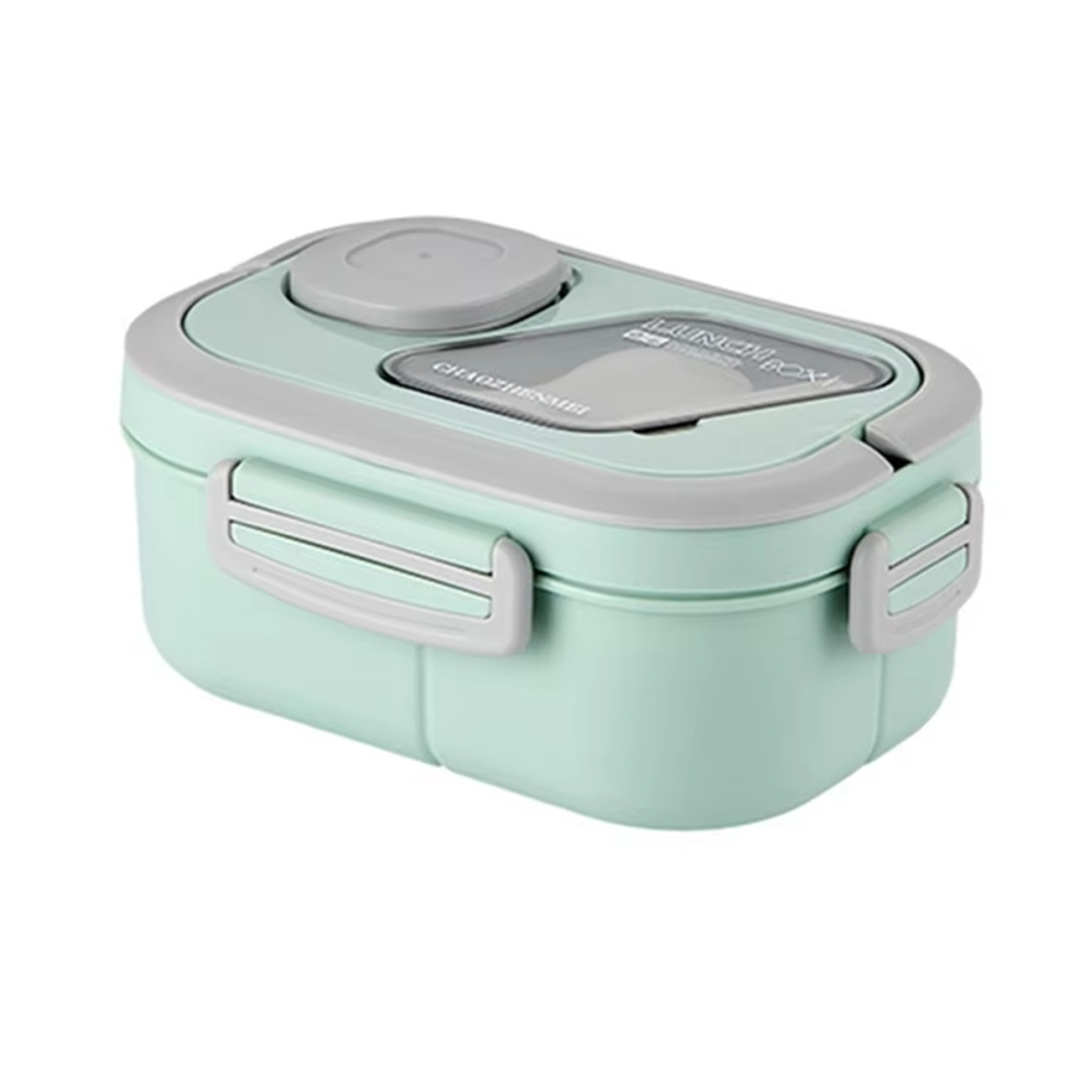 Merkloos Adults Bento Lunch Box With Salad Container, Leak-Proof, Green