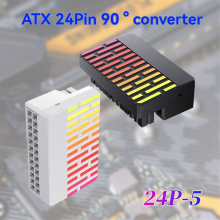 ATX 24-pins 90-voedingsconnectoradapter 5V 3-pins ARGB 24-pins zwart