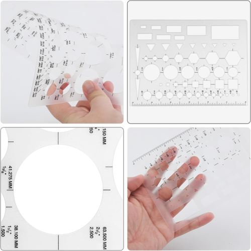 6pcs Circle Template for Drafting, Geometric Shape Stencils Circle 2